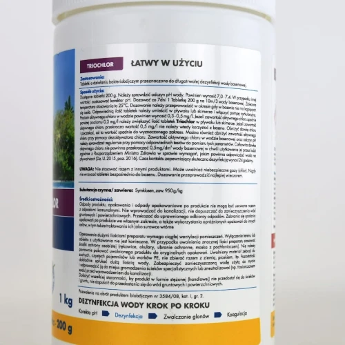 Triochlor 1 kg tabletki dezynfekujące wodę (5x200g) 4