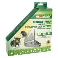 Pułapka na myszy – żywołapka narożna 18,5 x 18,5 x 5 cm 2