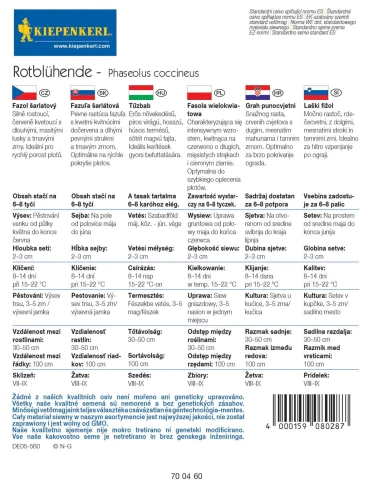 Fasola Wielokwiatowa 'Rotblühende' – Nasiona – Kiepenkerl tył