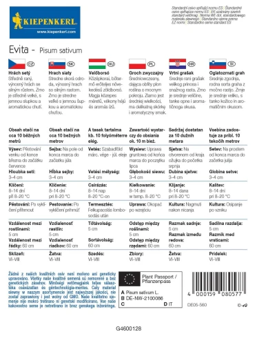Groch Zwyczajny 'Evita' – Nasiona – Kiepenkerl tył
