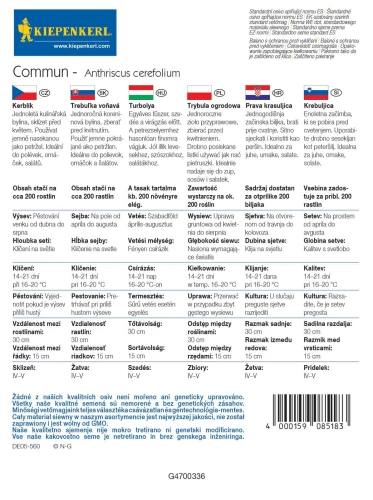 Trybula Ogrodowa 'Commun' – Nasiona – Kiepenkerl tył