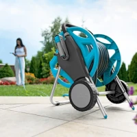 Wąż ogrodowy 1-2 cala 25 m + wózek + zraszacze + złączki - Discover+Multiflex Cellfast foto 1