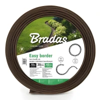 Zestaw z obrzeżem trawnikowym EASY BORDER brązowy – 4 cm x 10 m Bradas