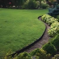 Zestaw z obrzeżem trawnikowym EASY BORDER czarny – 5 cm x 10 m Bradas 4