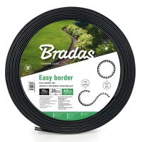 Zestaw z obrzeżem trawnikowym EASY BORDER czarny – 5 cm x 10 m Bradas