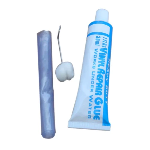 Zestaw naprawczy do basenów, materacy i zabawek dmuchanych – 2 łatki winylowe + klej 30 ml