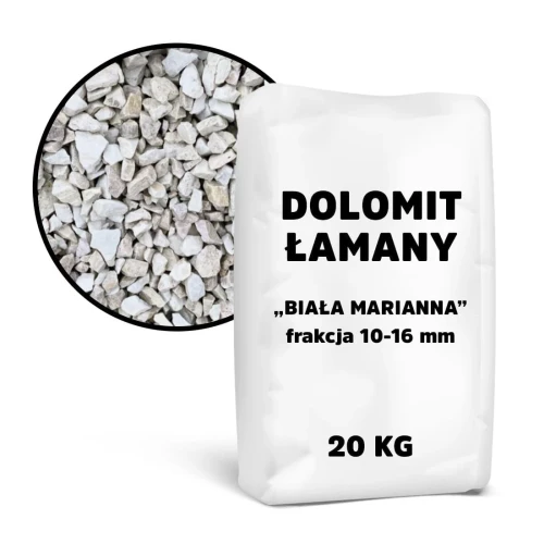 Dolomit łamany „Biała Marianna” 10-16 mm – 20 kg