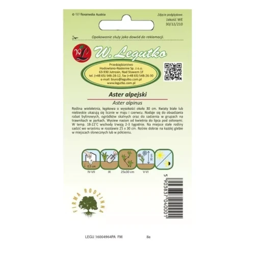 Aster alpejski – mix – 0,3 g Legutko tył