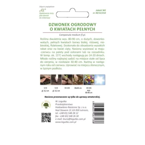 Dzwonek ogrodowy pełny – mix – 0,1 g Legutko tył