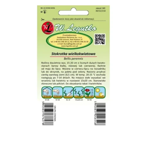 Stokrotka pospolita wielkokwiatowa – mix – 0,1 g Legutko tył