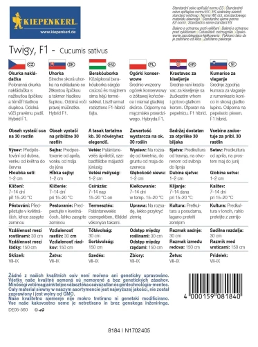 Ogórek gruntowy Twigy F1 (następca Charlotte) – Kiepenkerl tył