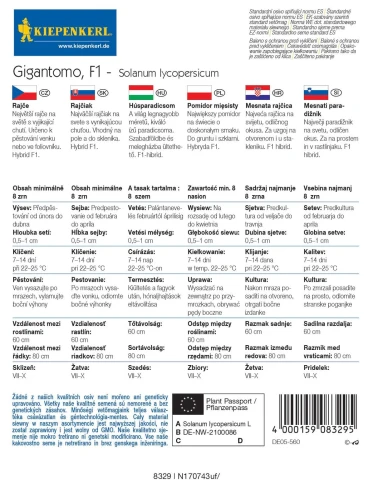 Pomidor mięsisty Gigantomo F1 – Nasiona – Kiepenkerl tył
