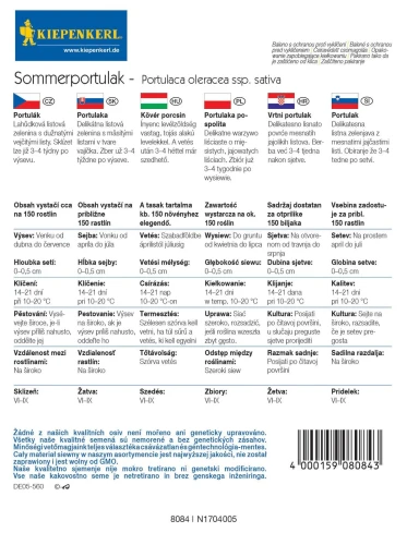 Portulaka pospolita Sommerportulak - nasiona Kiepenkerl tył