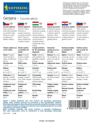 Ogórek gruntowy Gergana - nasiona Kiepenkerl tył