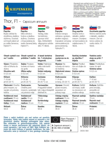 Papryka stożkowa Thor F1 – nasiona Kiepenkerl tył