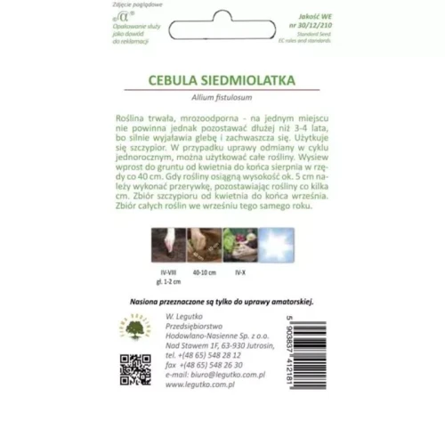Cebula Siedmiolatka Winter Nest 2 g Legutko tył