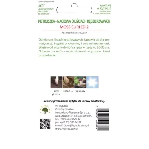 Pietruszka Naciowa Moss Curled 5 g Legutko tył