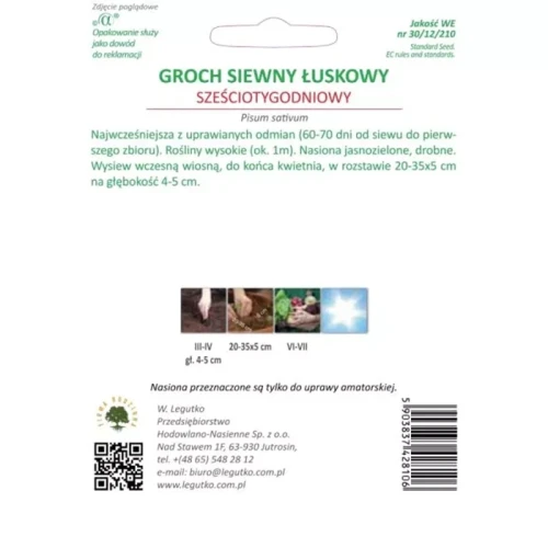Groch Łuskowy Sześciotygodniowy 40 g tył