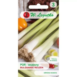 Por wczesny Bulgaarse Reuzen – bardzo długie łodygi i szybki plon – nasiona Legutko