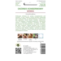 Ogórek Konserwowy Monika 1 g Legutko nasiona tył