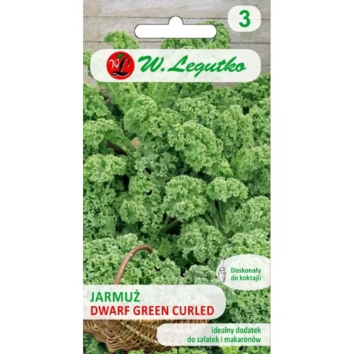 Jarmuż Dwarf Green Curled 1 g  Legutko nasiona przód