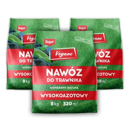 Wysokoazotowy nawóz do trawnika Vegano – wspierany naturą 3x8 kg