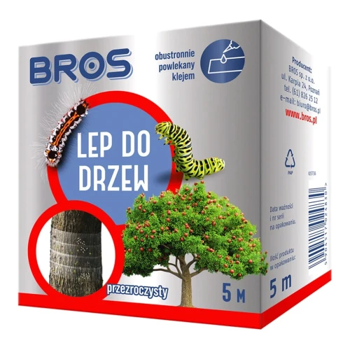 Opaska na pnie drzew 5 m – przezroczysty lep do drzew na szkodniki – Bros