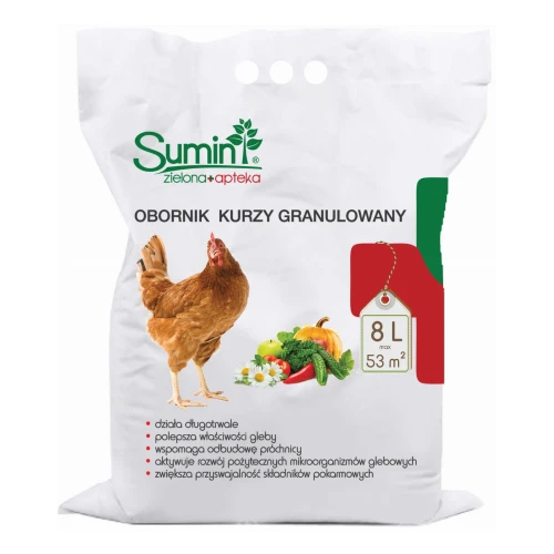 Obornik Kurzy Granulowany - Nawóz Naturalny 8 l Sumin