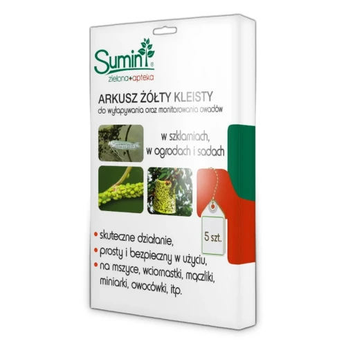 Arkusz Żółty Kleisty na szkodniki 5 szt.