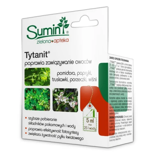 Tytanit - Poprawia Zawiązywanie Owoców Pomidora, Papryki, Truskawki, Porzeczki i Wiśni 5 ml Sumin