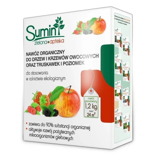 Nawóz Do Drzew i Krzewów Owocowych oraz Truskawek i Poziomek - Organiczny Granulowany 1,2 kg Sumin
