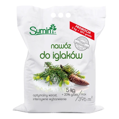 Nawóz Do Iglaków (worek) Optymalny Skład 5+1 kg Gratis Sumin