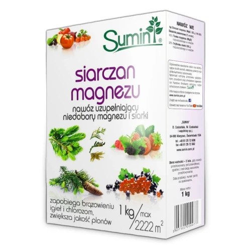 Siarczan Magnezu Nawóz Uzupełniający Niedobory Magnezu i Siarki 1 kg Sumin