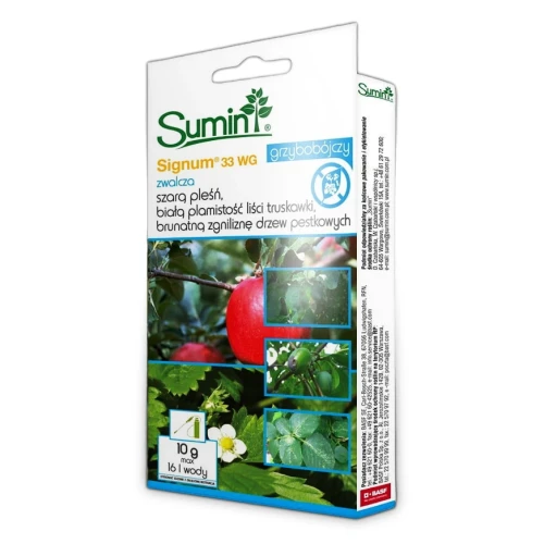Signum 33 WG 10 g – preparat na Szarą Pleśń, Białą Plamistość Liści i Brunatną Zgniliznę Drzew Pestkowych – Sumin