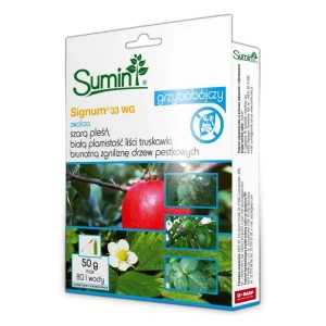 Signum 33 WG 50 g – preparat na Szarą Pleśń, Białą Plamistość Liści i Brunatną Zgniliznę Drzew Pestkowych – Sumin
