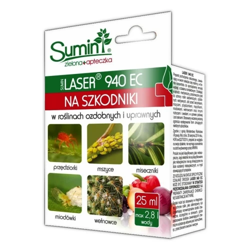 Laser 940 EC 25 ml – preparat na Szkodniki w Uprawach Warzyw, Ziół, Owoców, Iglaków i innych roślin ozdobnych – Sumin