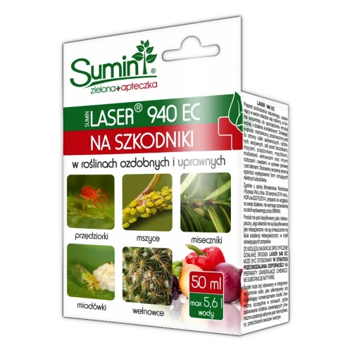 Laser 940 EC 50 ml – preparat na Szkodniki w Uprawach Warzyw, Ziół, Owoców, Iglaków i innych roślin ozdobnych – Sumin