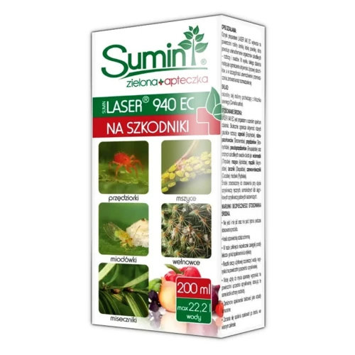 Laser 940 EC 200 ml – preparat na Szkodniki w Uprawach Warzyw, Ziół, Owoców, Iglaków i innych roślin ozdobnych – Sumin