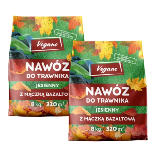 Jesienny nawóz do trawnika Vegano – z mączką bazaltową 16 kg (2x8 kg)