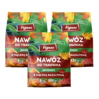 Jesienny nawóz do trawnika Vegano – z mączką bazaltową 24 kg (3x8 kg)