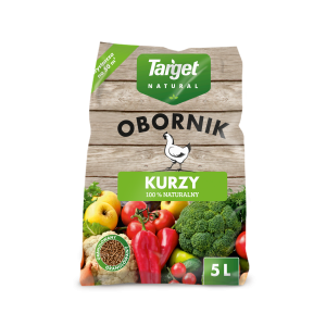 Obornik Kurzy granulowany – 5 l Target – naturalny nawóz organiczny bogaty w azot i wapń