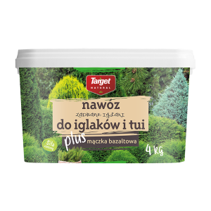 Nawóz Zadbane Iglaki do iglaków i tui z mączką bazaltową 4 kg Target – naturalne odżywienie i piękne wybarwienie igieł