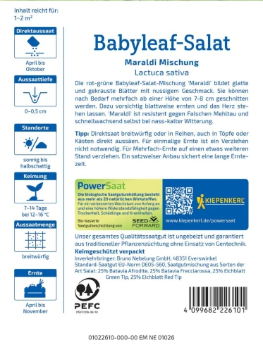 Mieszanka Nasion Sałat Baby Leaf Maraldi, PowerSaat tył.jpg