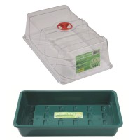 Zestaw Duża taca ogrodowa zielona bez otworów G132G + duża pokrywka z wysoką kopułą G137.jpg