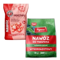 Zestaw nawóz wysokoazotowy Vegano 8 kg + mocznik 5 kg – szybkie zagęszczenie i mocny wzrost trawnika.webp