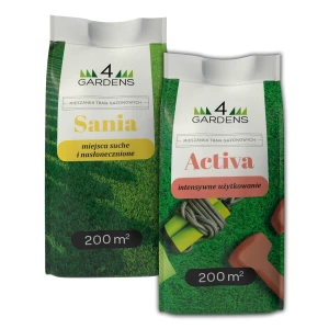 Zestaw: Trawa Activa 5 kg + Trawa Sania 5 kg – trawnik odporny na deptanie i suszę