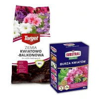 Zestaw nawóz Osmocote Burza Kwiatów 300 g + podłoże kwiatowo-balkonowe Target 20 l – długie i obfite kwitnienie.webp