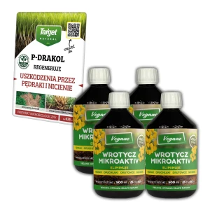 Zestaw Wrotycz MIKROAKTIV  Vegano 2 l + P-Drakol 50 g – mniej larw w glebie i szybsza regeneracja trawnika