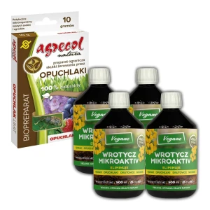 Zestaw biologiczny na opuchlaki i larwy glebowe: Wrotycz MIKROAKTIV Vegano 500 ml + Opuchlak Limit 10 g