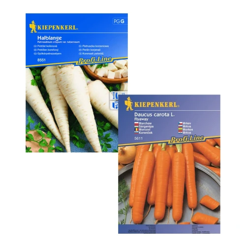 Zestaw warzyw korzeniowych odpornych Marchew Flyaway F1 + Pietruszka korzenna Halblange – nasiona Kiepenkerl.webp